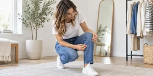 زانو انداختن شلوار جین